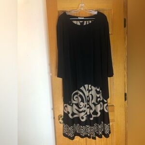 K Jordan Black Top With Black And Tan Palazzo Pants